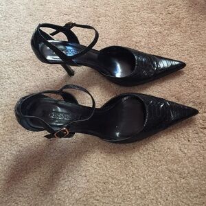 Nine West Black Textured Heels